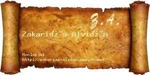 Zakariás Alvián névjegykártya